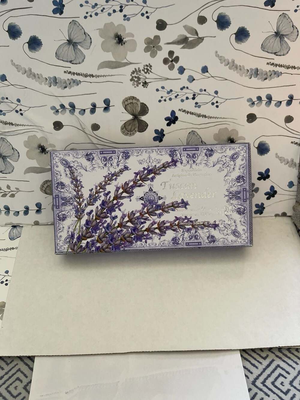 Saponificio Artigianale Fiorentino Tuscan Lavender Gift Soap Set, 3 Bars x 4.4 o